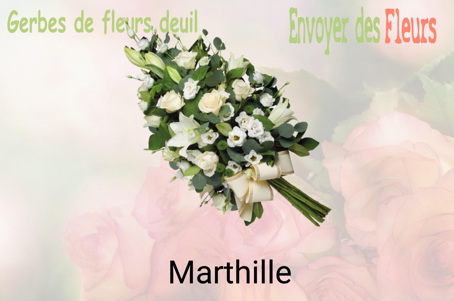 Gerbe de fleurs de deuil livrée à Marthille